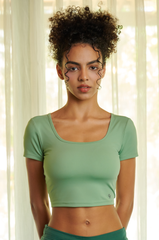 TOP3 - SHORT SLEEVE U-NECK SPORT BRA