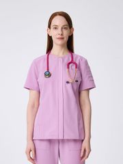 WAT05 - ZIP ROUND-NECK UNIFORM TOP