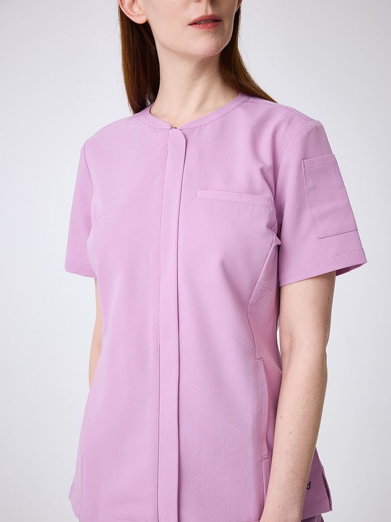 WAT05 - ZIP ROUND-NECK UNIFORM TOP