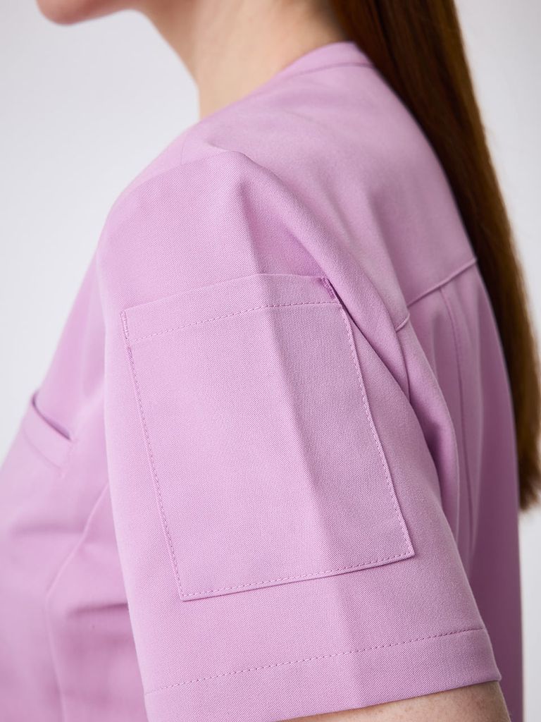 WAT05 - ZIP ROUND-NECK UNIFORM TOP