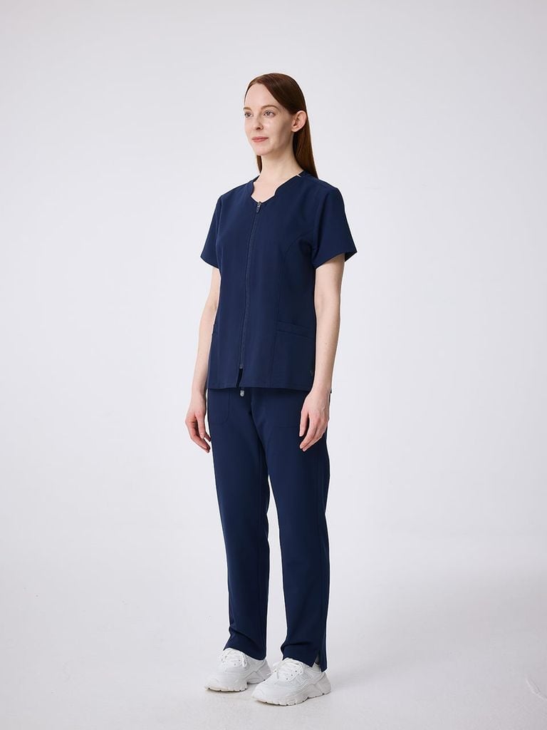 WAT08 & WAP07 | ĐỒNG PHỤC WORKWEAR NỮ GRACE ZIP TOP & SOFT STRAIGHT PANT