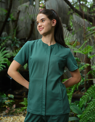 WAT05 - ZIP ROUND-NECK UNIFORM TOP