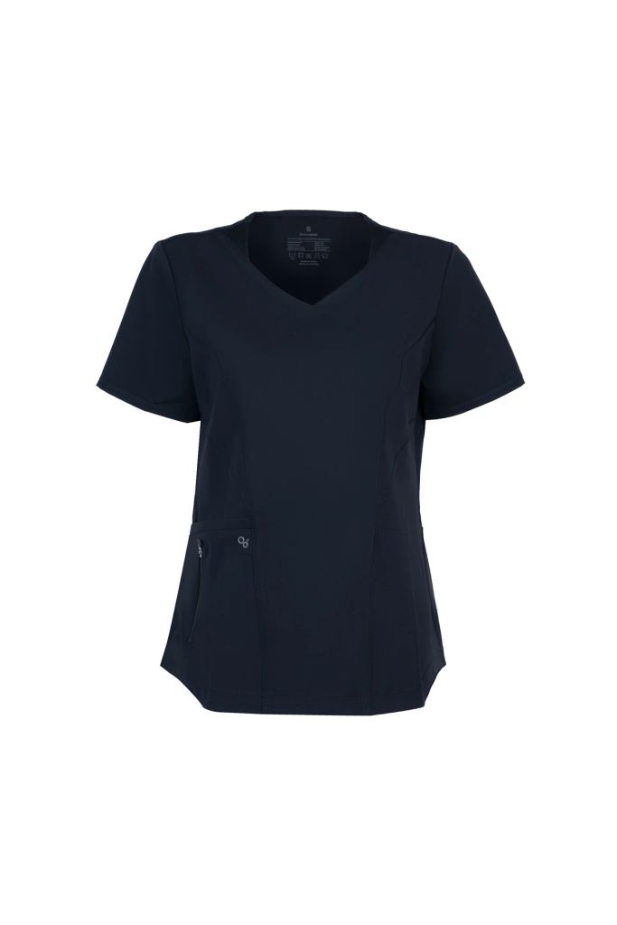 WAT02 - ZIP POCKET V-NECK UNIFORM TOP