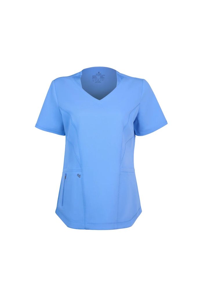 WAT02 - ZIP POCKET V-NECK UNIFORM TOP