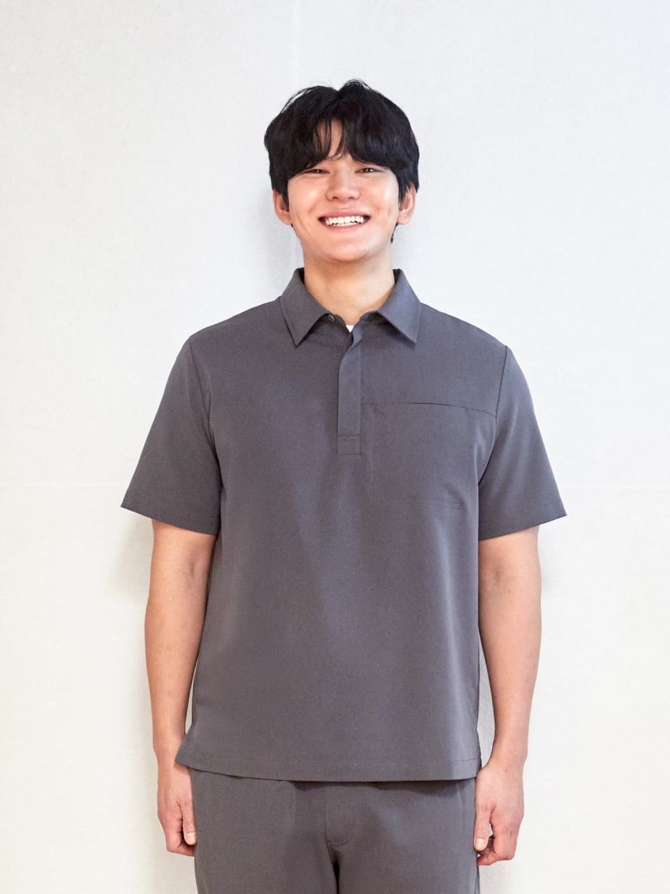 MAT06 - PLAIN COLLAR UNIFORM TOP