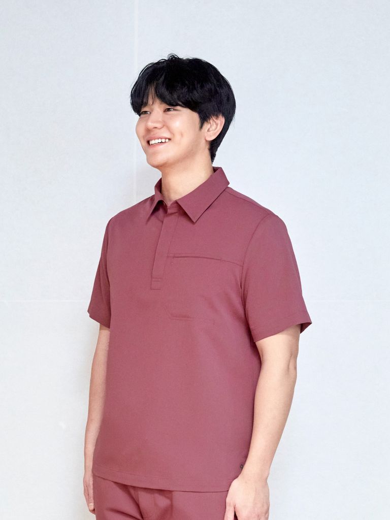 MAT06 - PLAIN COLLAR UNIFORM TOP