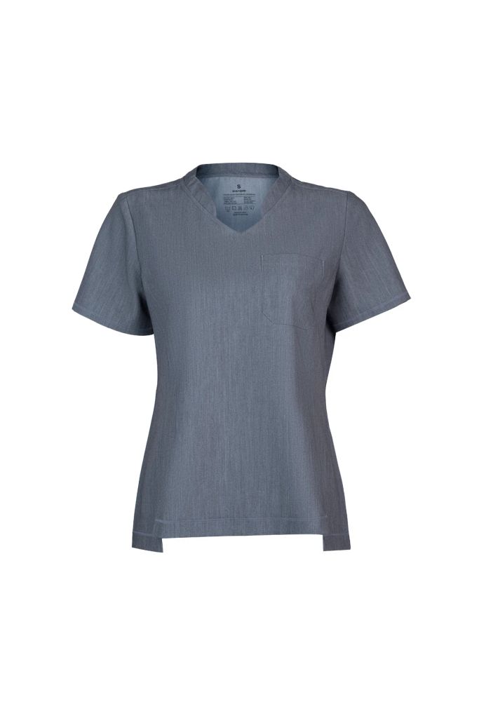 WAT03 - CHEST POCKET V-NECK UNIFORM TOP