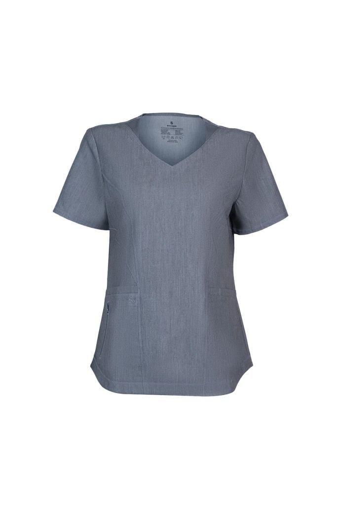 WAT02 - ZIP POCKET V-NECK UNIFORM TOP