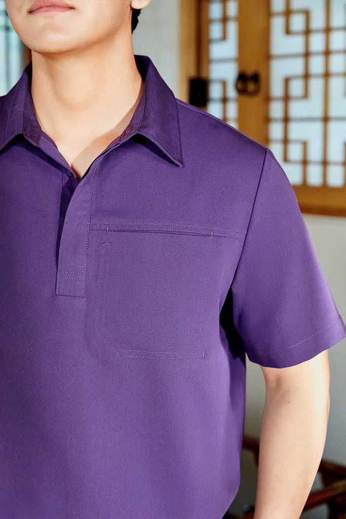 MAT06 - PLAIN COLLAR UNIFORM TOP