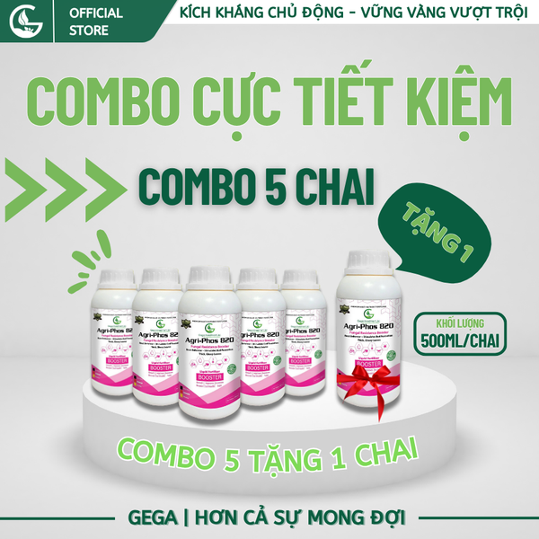 [COMBO 5 TẶNG 1] AGRI-PHOS 820 GEGA Phân bón kích kháng ngăn nấm bệnh dưỡng rễ tạo mầm hoa dưỡng lá xanh