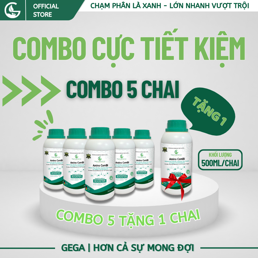 [COMBO 5 TẶNG 1] Phân bón hữu cơ AMINO COMBI RONG BIỂN GEGA phân bón lá dưỡng cây toàn diện cho mọi loại cây trồng