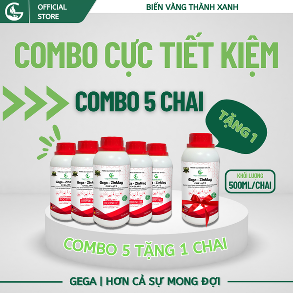 [Combo 5 Tặng 1] GEGA - ZINMAG - (Magiê-Kẽm) Giúp Bộ Lá Dày, Xanh Đen - Mập Chồi, Đọt Phát Triển Như Ý, Biến Vàng Thành Xanh