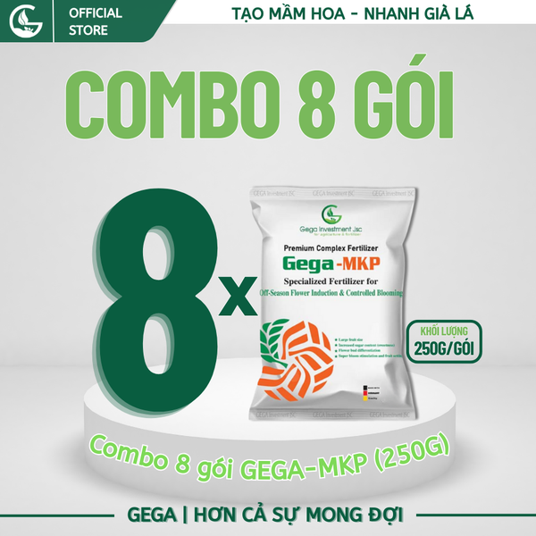 8 Gói GEGA-MKP (250g) - Ra Hoa Trái Vụ-Mầm Hoa Chắc Chắn-Kích Già Lá