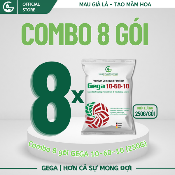 8 Gói GEGA 10-60-10 (250g) - Tạo Mầm Hoa-Bung Hoa Mạnh-Ra Hoa Nghịch Vụ