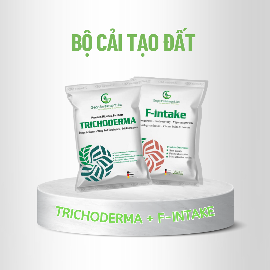 Combo Chuyên Cải Tạo Đất GEGA – TRICHODERMA + F-INTAKE Làm Đất Tơi Xốp,Kháng Nấm hại, Ra Rễ Mạnh
