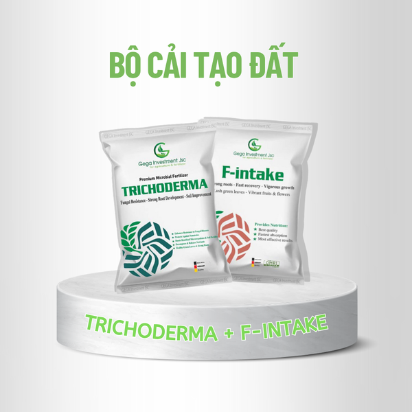 Combo Chuyên Cải Tạo Đất GEGA – TRICHODERMA + F-INTAKE Làm Đất Tơi Xốp,Kháng Nấm hại, Ra Rễ Mạnh