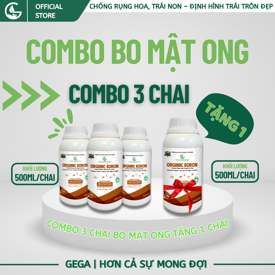 [MUA 3 TẶNG 1] Phân Bón Lá Bo Mật Ong GEGA - Chống Rụng Hoa, Đậu Trái Nhiều, Định Hình Trái Tròn Đẹp