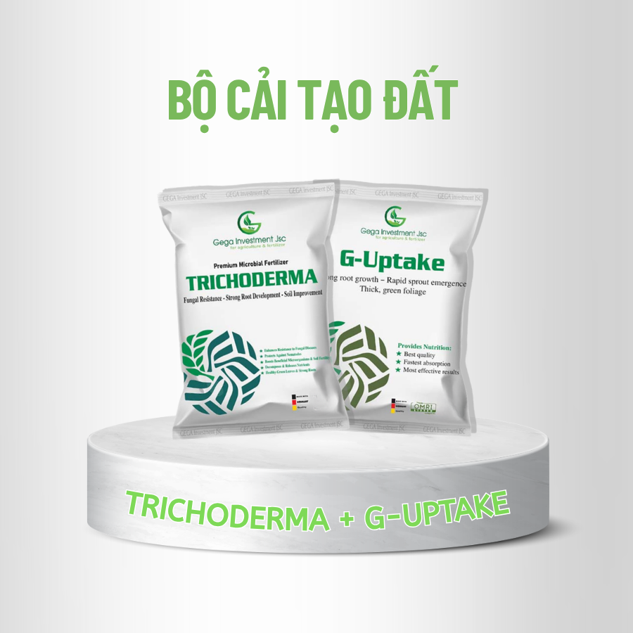 Combo Chuyên Cải Tạo Đất GEGA – TRICHODERMA + G-UPTAKE Làm Đất Tơi Xốp,Kháng Nấm hại, Ra Rễ Mạnh