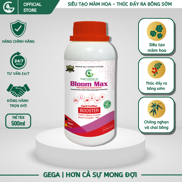Phân Bón Kích Ra Bông GEGA BLOOM MAX - Kích Thích Phân Hóa Mầm Hoa, Bung Bông Đồng Loạt, Chống Nghẹn Bông