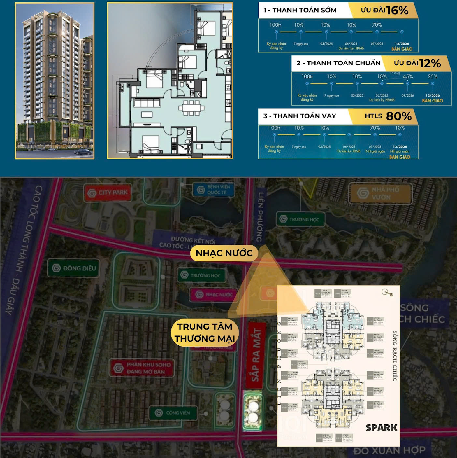 Chuyển Nhượng Căn Góc 4PN Tại Tòa Spark A - Masteri Grand View Q2 