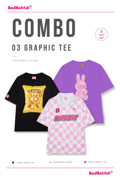 [COMBO 3 ÁO - SIZE S] ÁO THUN STRAWBERRY / SNACK / GUMMY