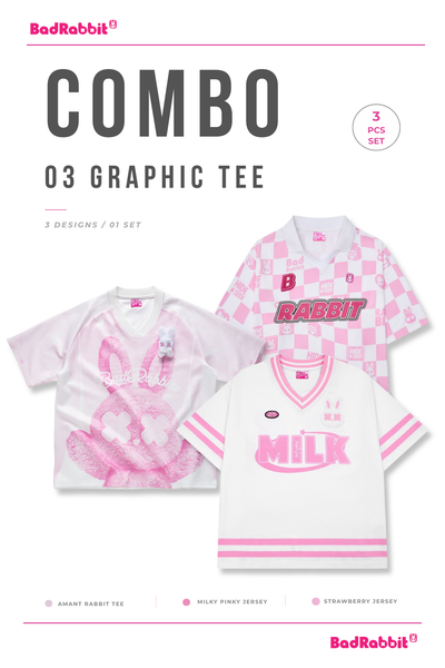 [COMBO 3 ÁO - SIZE M] ÁO THUN STRAWBERRY / AMANT / MILKY