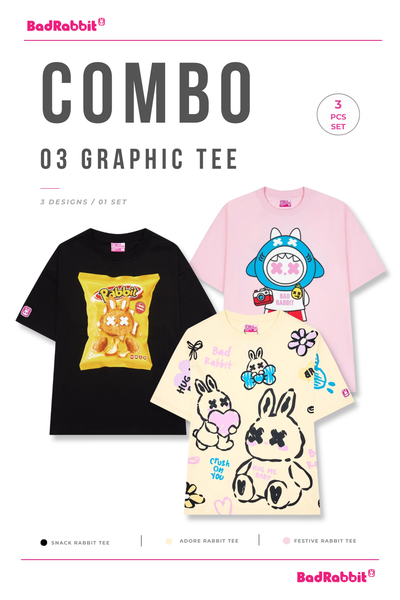 [COMBO 3 ÁO - SIZE L] ÁO THUN FESTIVE / SNACK / ADORE