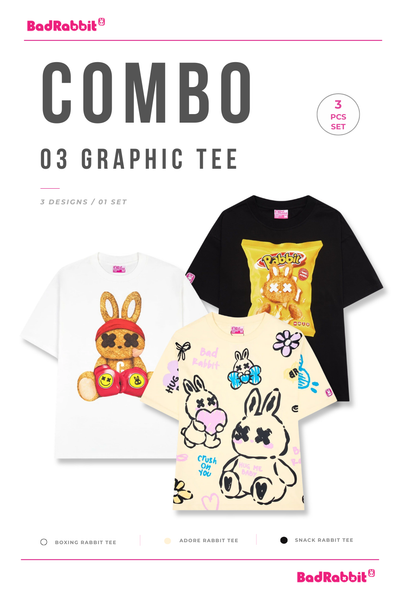 [COMBO 3 ÁO - SIZE M] ÁO THUN ADORE / SNACK / BOXING