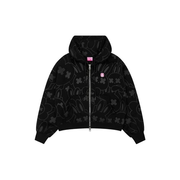 SUMMER RABBIT HOODIE ZIPPER - BLACK