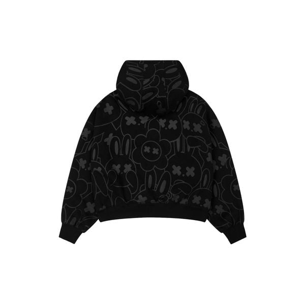 SUMMER RABBIT HOODIE ZIPPER - BLACK