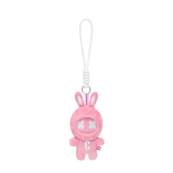 WINTER RABBIT PIN/KEYCHAIN - PINK