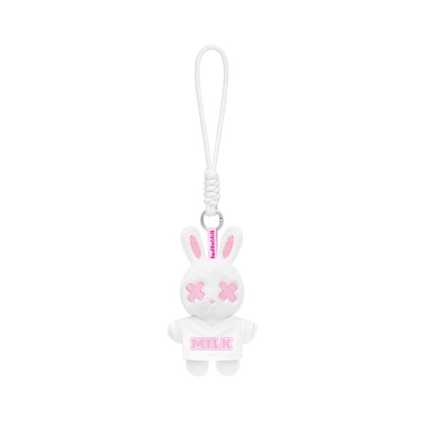 SHY RABBIT PIN/KEYCHAIN - WHITE