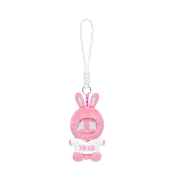 SHY SEATING RABBIT PIN/KEYCHAIN - PINK