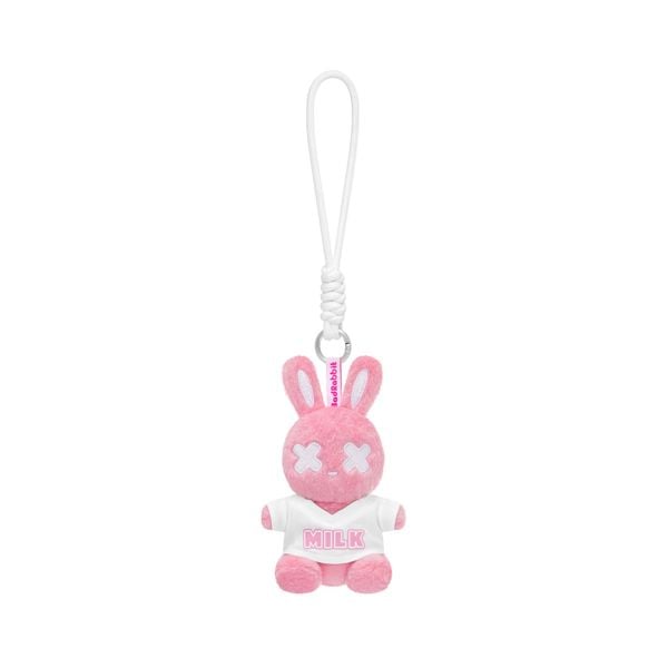 SHY SEATING RABBIT PIN/KEYCHAIN - PINK