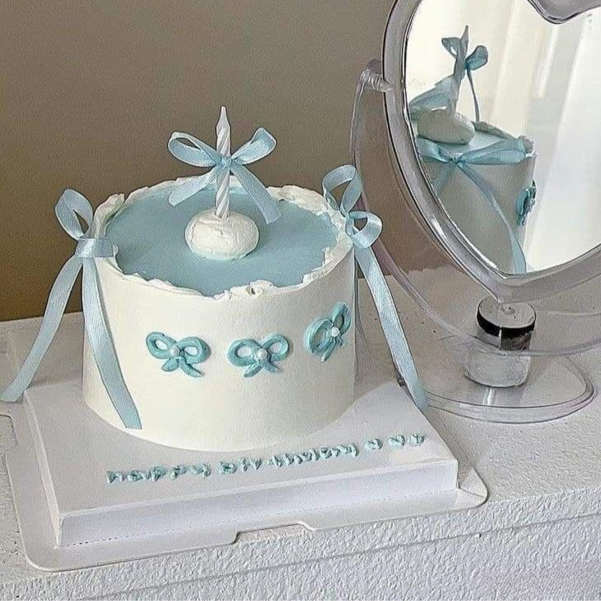  Bento Cake Xanh Dương Pastel 