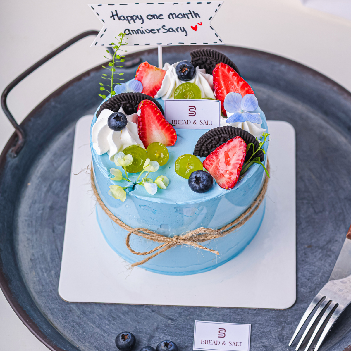  Bento Cake Xanh Dương Việt Quất 