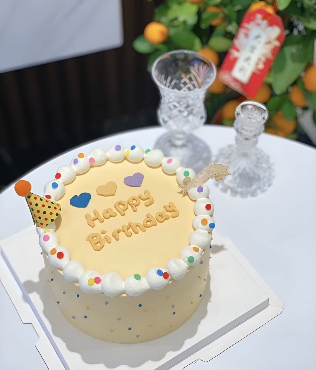  Bento Cake tone vàng pastel 