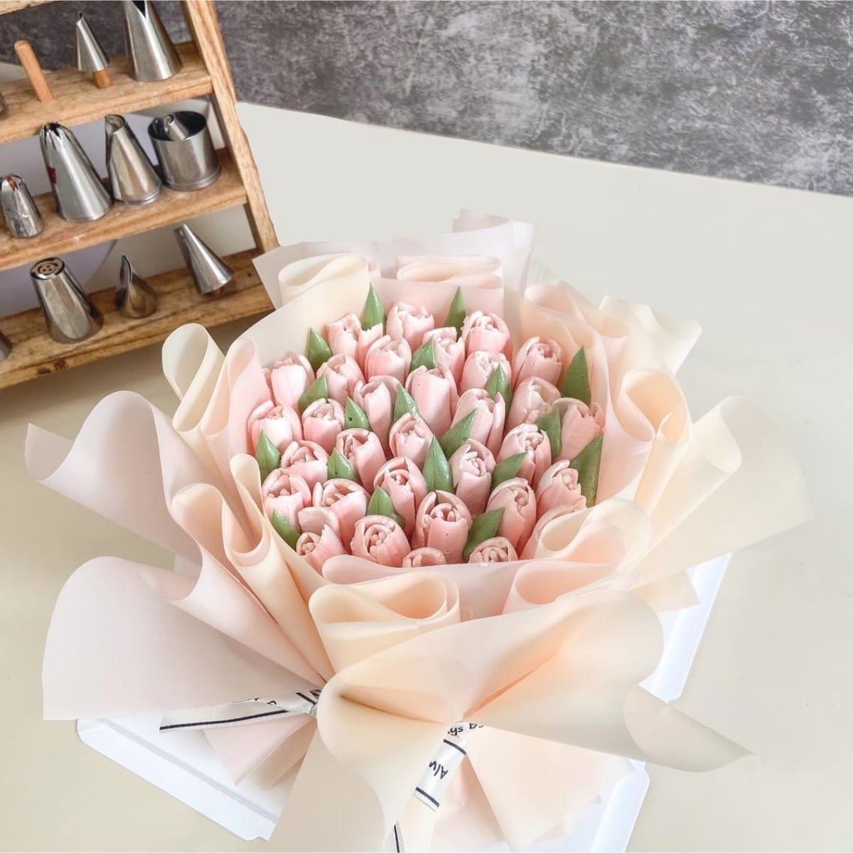  T Bánh Sinh Nhật Bắt Kem Hoa Tulip màu hồng tặng mẹ yêu 