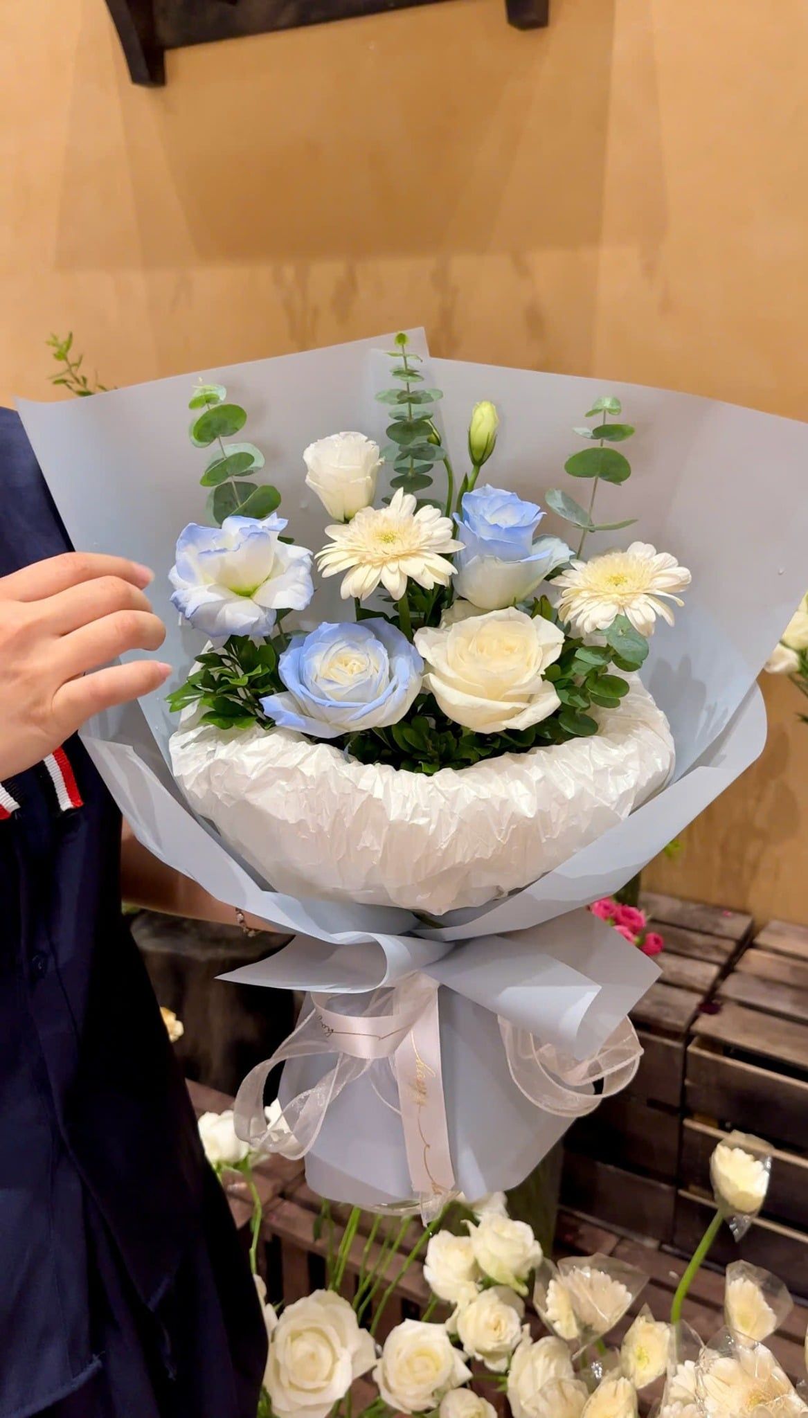  Bó Hoa Nhỏ Xinh Tone Xanh Dương 