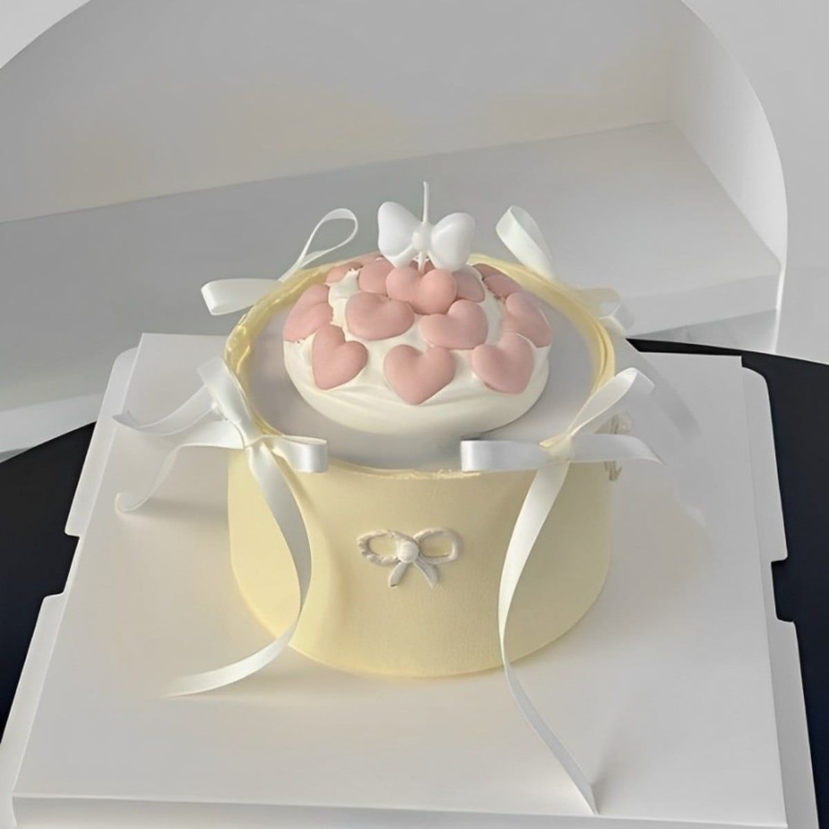  Bento Cake Trái Tim Tone Vàng 