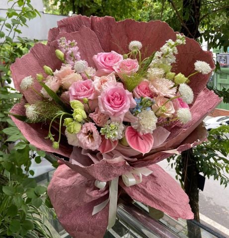  Bó Hoa Xinh Hồng Kiêu Sa 