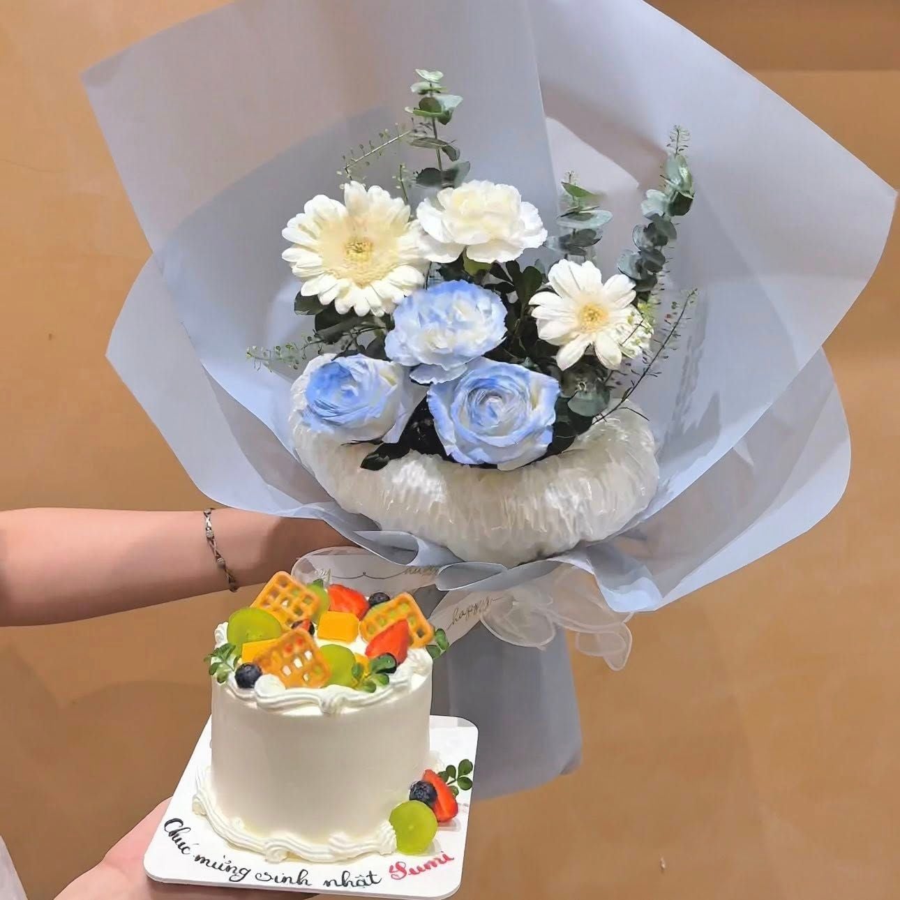  Set Bánh & Hoa Tone Xanh Dương 