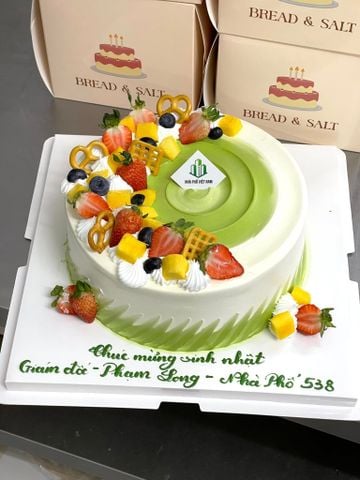  T Bánh Sinh Nhật Tone Xanh Lá Xinh Yêu 