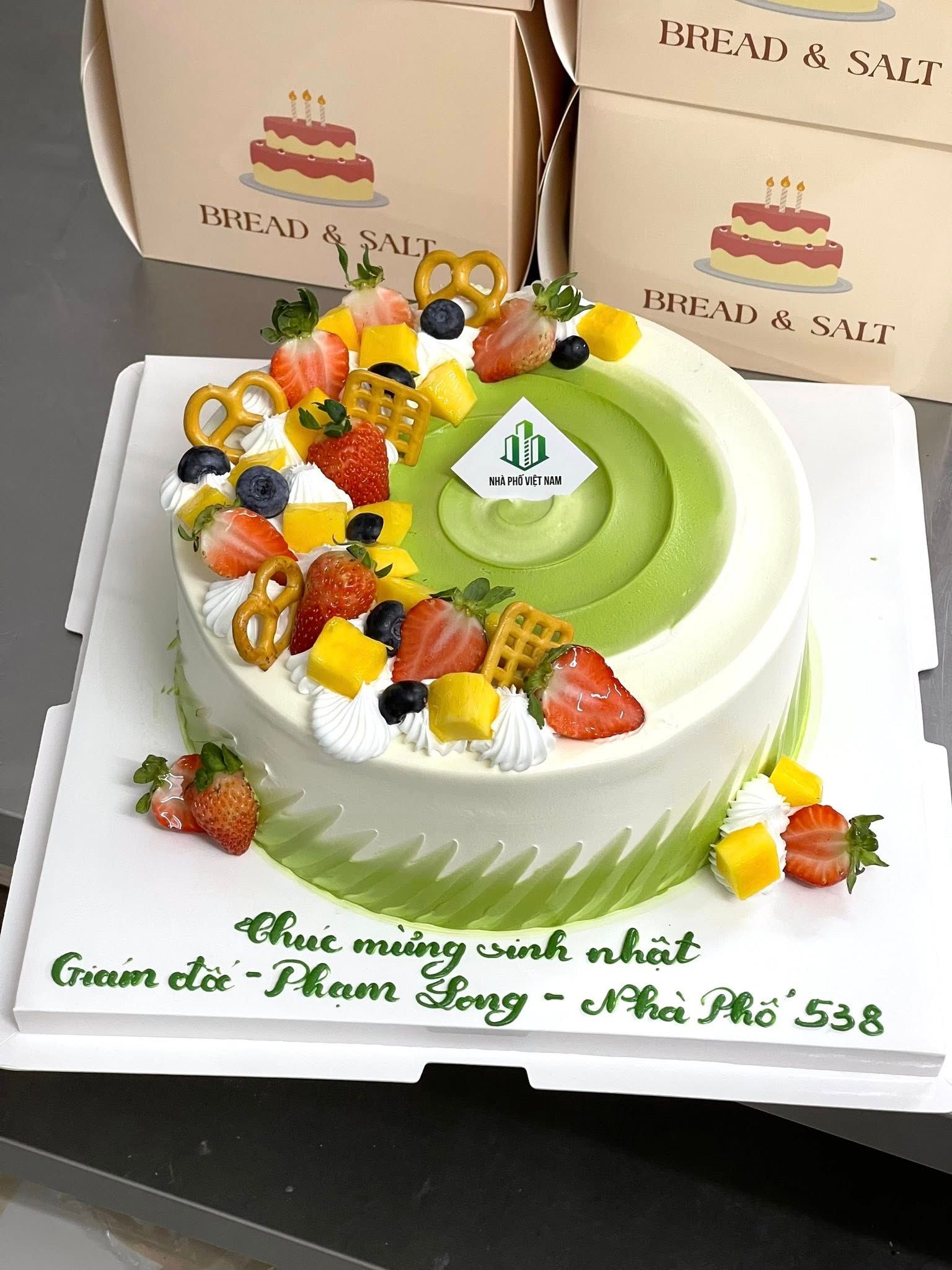  T Bánh Sinh Nhật Tone Xanh Lá Xinh Yêu 