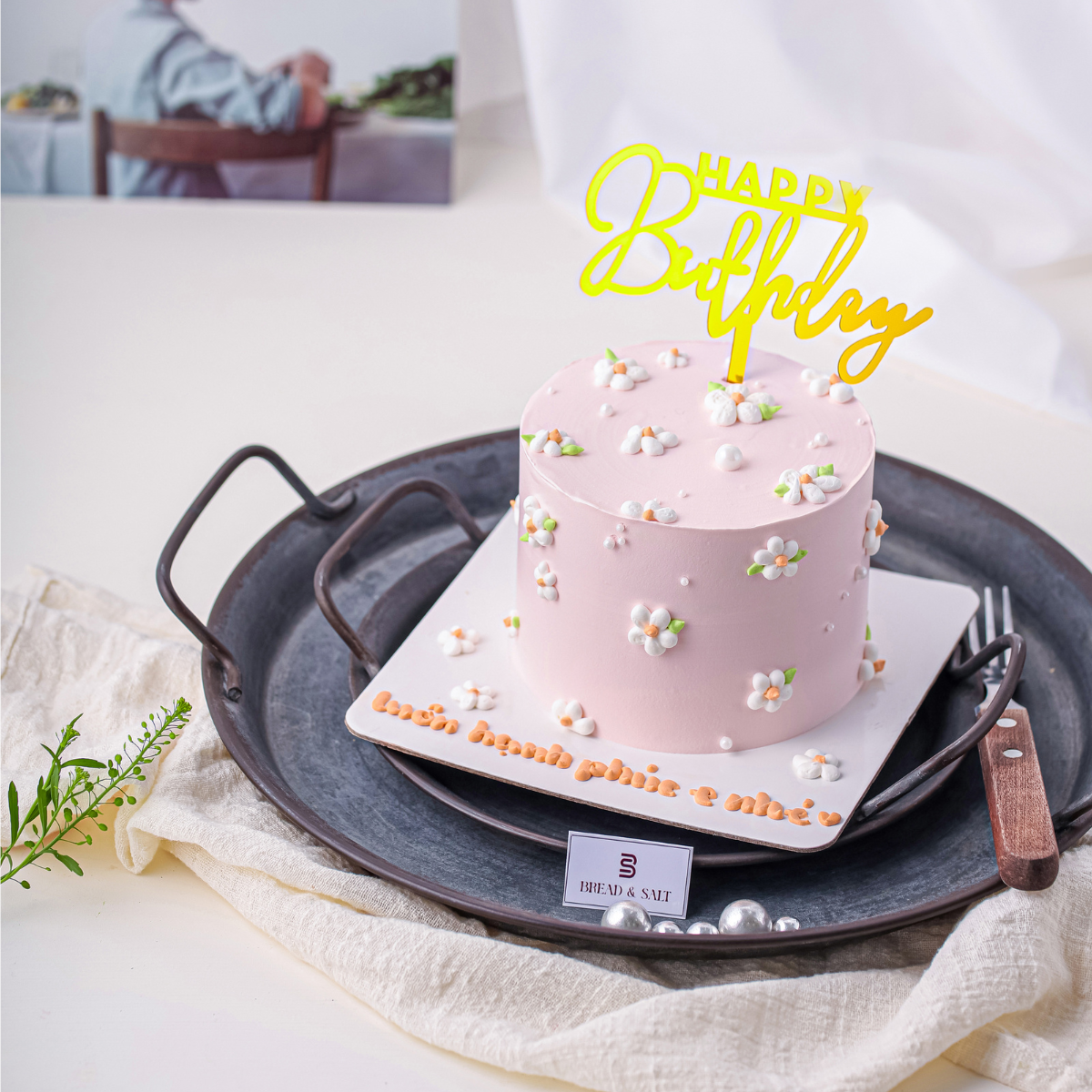  Bento Cake Hồng Hoa Nhí 