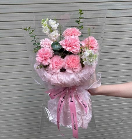  Bó Hoa Nhỏ Xinh Hồng Nhún full phăng 