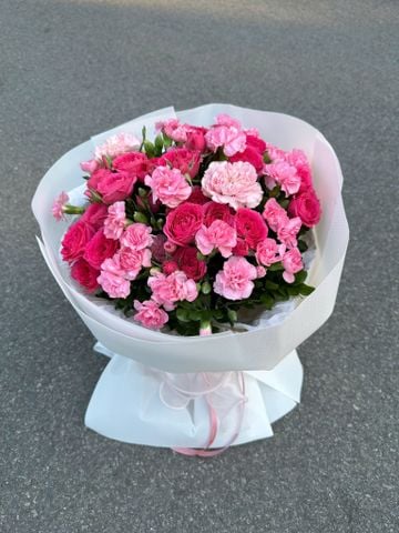  Bó Hoa Xinh Hồng Chùm Sophia Mix Phăng Tặng Sinh Nhật, Kỉ Niệm 