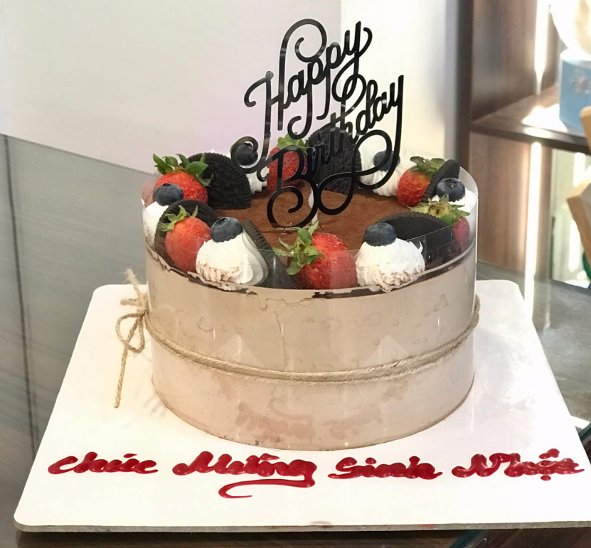  T Bánh Sinh Nhật Tặng Ông Bà, Bố Mẹ Tone Nâu Sang Trọng 