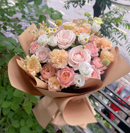  Bó Hoa Xinh Cam Vàng Rực Rỡ 