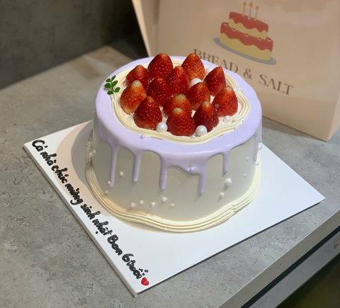  T Bánh Sinh Nhật Decor Dâu Tây 